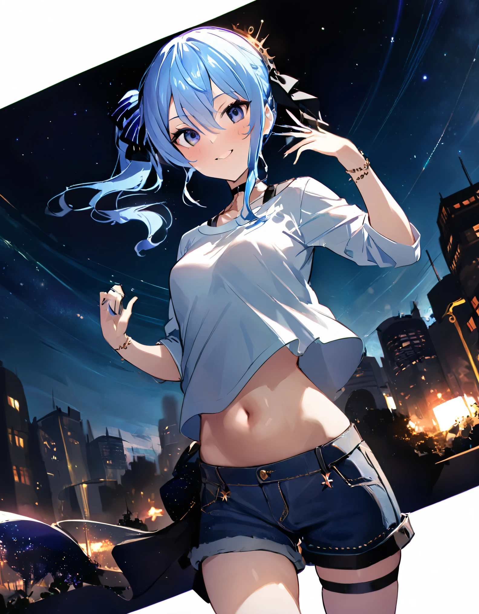 NSFW, High school girl standing in school classroom、table top, highest quality, High resolution, masterpiece、break ((from below:1.6))、((Low - Angle:1.5))、((Upskirt、torn skirt))、(black pantyhose:1.5)、white panties under pantyhose、break(1 girl),(beautiful eyes、finely描かれている、face every detail、masterpieceサイドライト、masterpiece、highest quality、detailed、High resolutionのイラスト),delicate makeup, (cowboy shot:1.2)、throw、soft focus ground bokeh、smile, break(highest qualityのイラスト:1.2), (cute女の子:1.1),(highest qualityのイラスト:1.2), (cute女の子:1.1), (1 girl:1.5, solo:1.5)、 (1 girl、18-year-old、One Pose、cute、Medium chest:1.5、超detailedな目:1.2)、(beautiful breasts)、((blue hair:1.5))、(short hair)、(((short bob hair)))、thin waist、small ass、、超High resolution、detailedなアーム:1.2),break 高校の、(dark blue blazer)、(white shirt)、(blue ribbon)、((white pleated skirt:1.5))、非常にdetailedです, Complex, table top, absurd、 ((smooth texture:0.75, realistic texture:0.5, Anime CG style))，((masterpiece、4k、8K(masterpiece, highest quality:1.6), thighs, beautiful girl, garden, blue sky, looking at the viewer, thin waist, official art, Raw photo, incredibly absurd, face light, dynamic lighting, cinematic lighting, surreal, High resolution, photo shoot, sharp focus, 最もdetailedな, 非常にdetailedな, 超detailedな, finely, 非常にdetailedな目と顔,fluttering grass,(spring,cherry blossomsの花),petal,(Lens flare),altocumulus,bright light,cool breeze,(shade) internal [cherry blossoms],grassland,.best image quality，naked，wipe panties，publish one&#39;chest of，sexy and excited，beautiful breasts,white skin,pointed chest,erect nipples,porn images，lots of sweat，wet costume，wet body，See through，underskirt lift，nipple slip from，cum on chest，