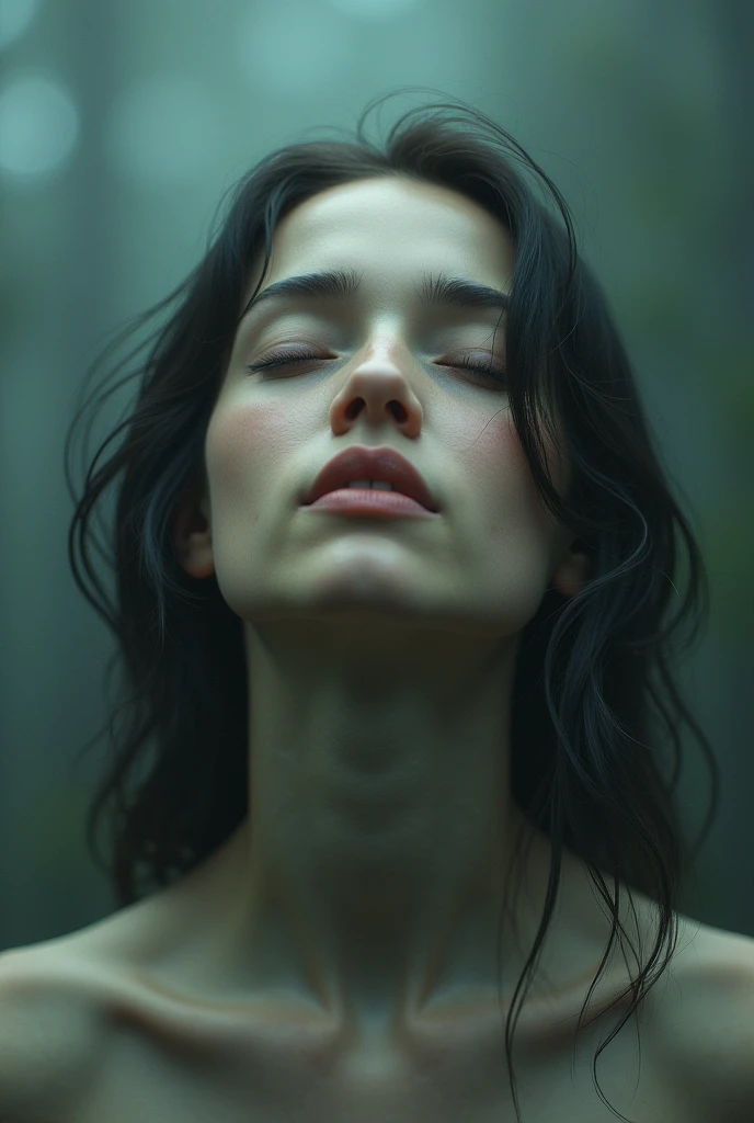 person with eyes closed
