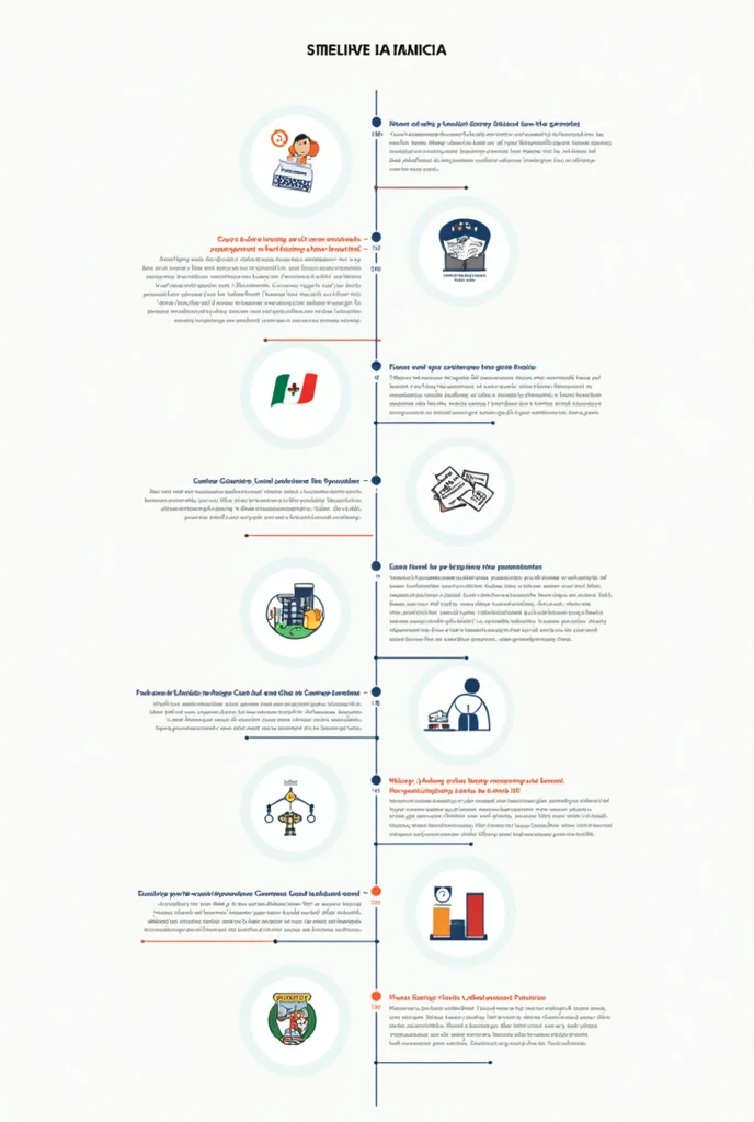 Timeline with the most important events that have happened in accounting in Mexico