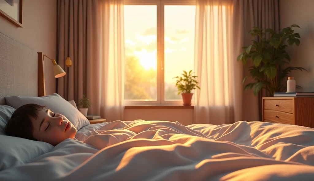 bedroom, pov, morning, sunlight, first person view