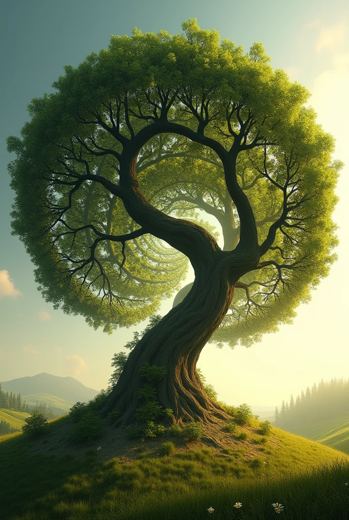 fibonacci spiral of a tree
