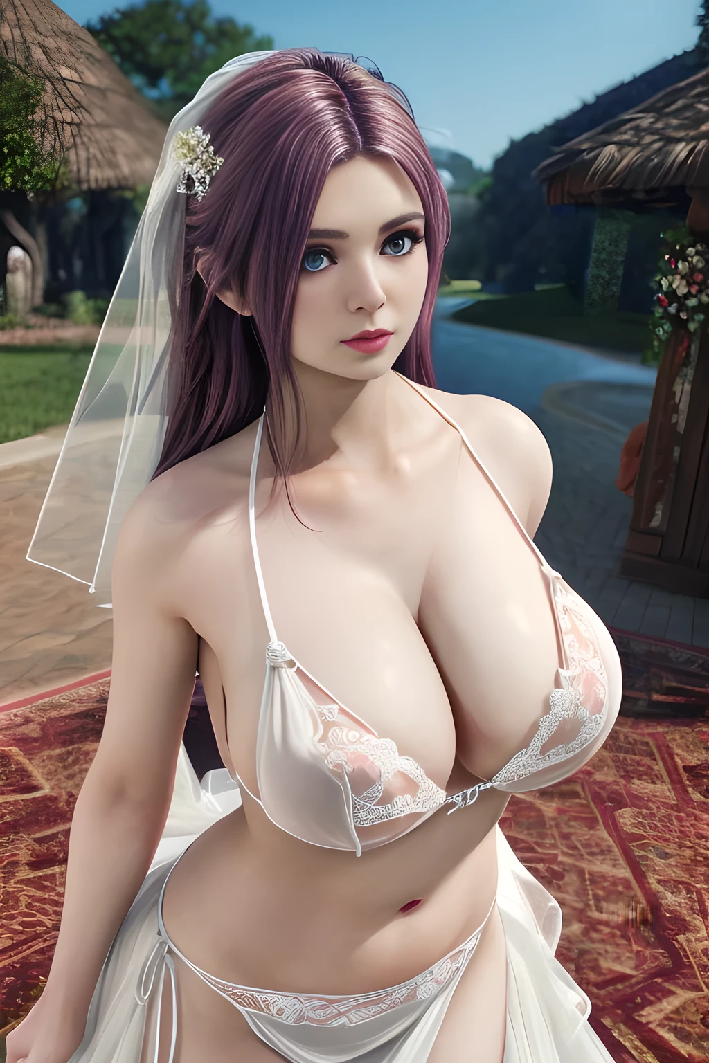 1girl ,flirtatious expression, wearing Bikini style wedding dress,,,(best quality,8k,highres,masterpiece:1.2),ultra-detailed,(realistic,photorealistic,photo-realistic:1.37),studio lighting,ultra-fine painting,sharp focus,physically-based rendering,extreme detail description,professional,vivid colors, huge breasts, elise