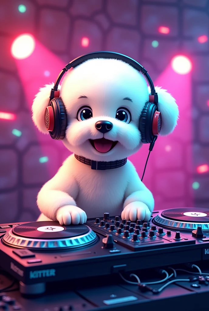 DJ White Bichon Frise Dog