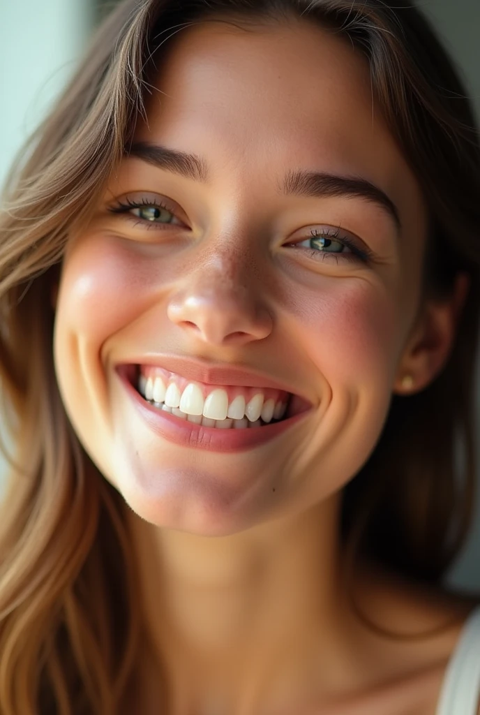 generate this happy woman smiling