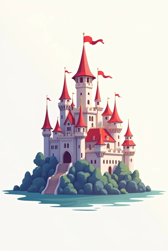 Logo of a castle with anime style that is just the castle and nothing else 