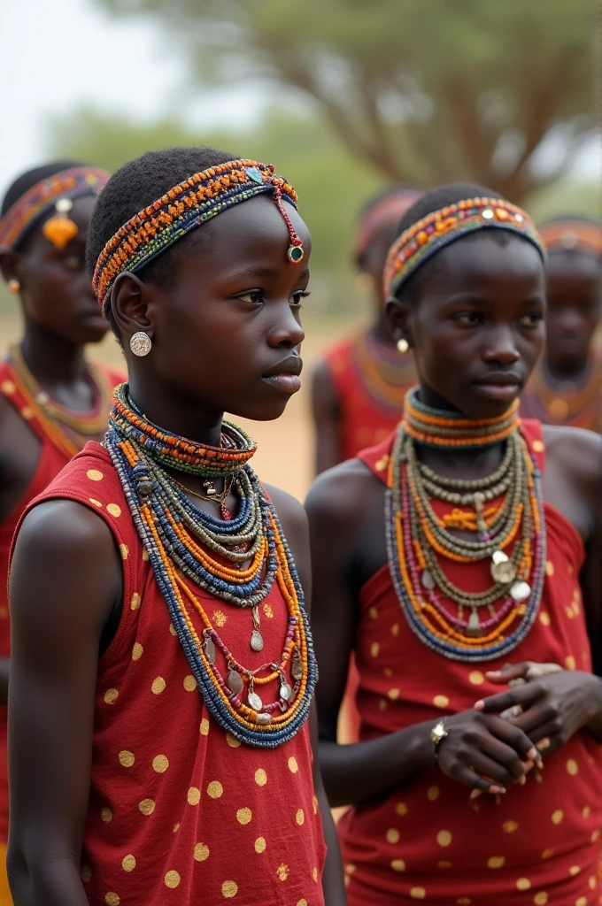 Highschool samburu students learning in there traditional attires