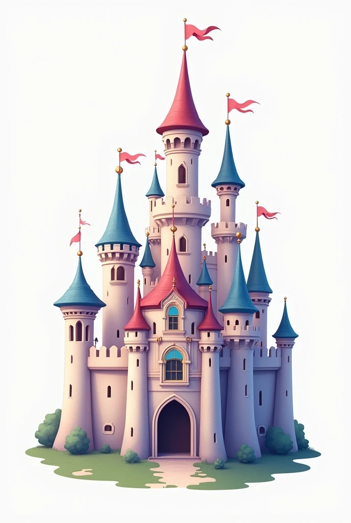 Logo of a castle with anime style that is just the castle and nothing else