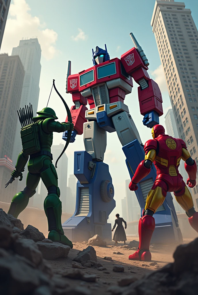 Optimus prime vs green arrow vs iron man vs Sherlock Holmes