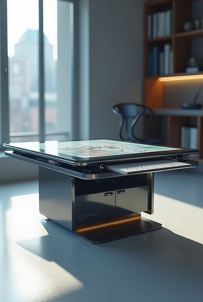 futuristic tabble
-tabble can be screen cayse have 2 layer that can combine
-have a touch screen feature
-can connect to wifi
-can just write using hand to do homework
-can be fold up to easily watch a tv
-water proof
-just plug in the electricity to charge it
-the screen made out of very durable hight quality glass that resistant to cracking and chipping
-the body made out of stainless steel and aluminium to make it lighter but stronger
-have a speaker so cam hear the video that you open
-the app that you open can be minimize so you can open multiple app
-have 1 tera of storage
-tabble size (120x60x76 cm) like an average tabble size
-can customize colour or can even choose own wallpaper
-suitable for workers and students
-doesn’t need installation
-from rm7k
-it might be a little bit expensive but it is for a better experience
-the monitor is already stand