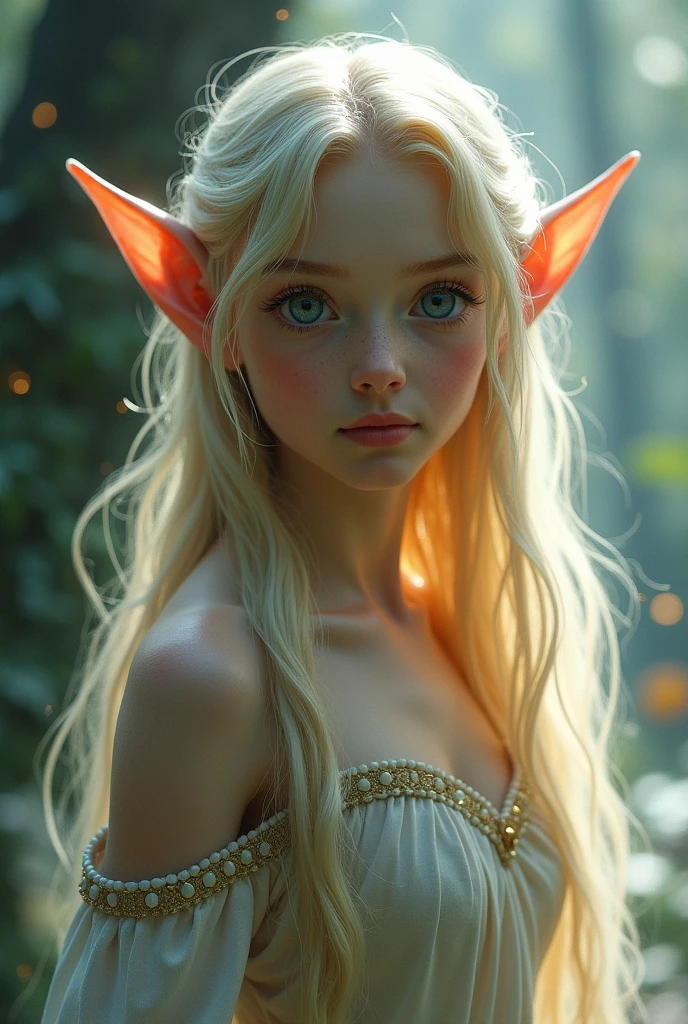Girl, elf, Long blonde hair, fantasy