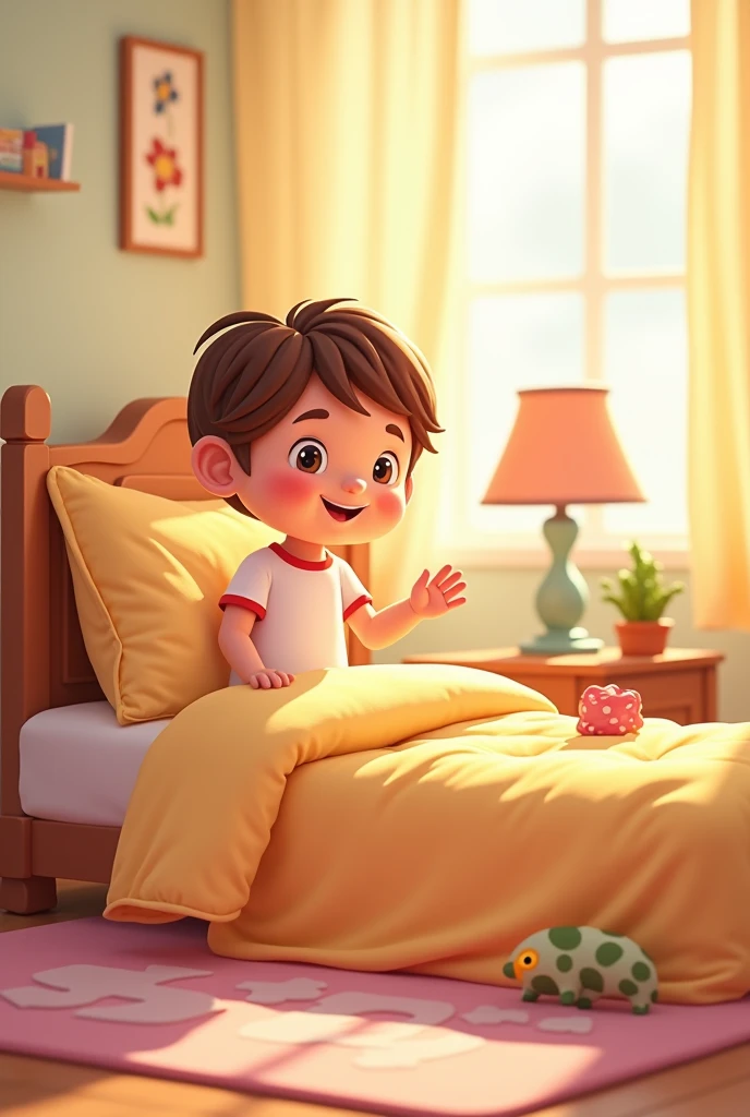 Bed touch cartoon for teaching