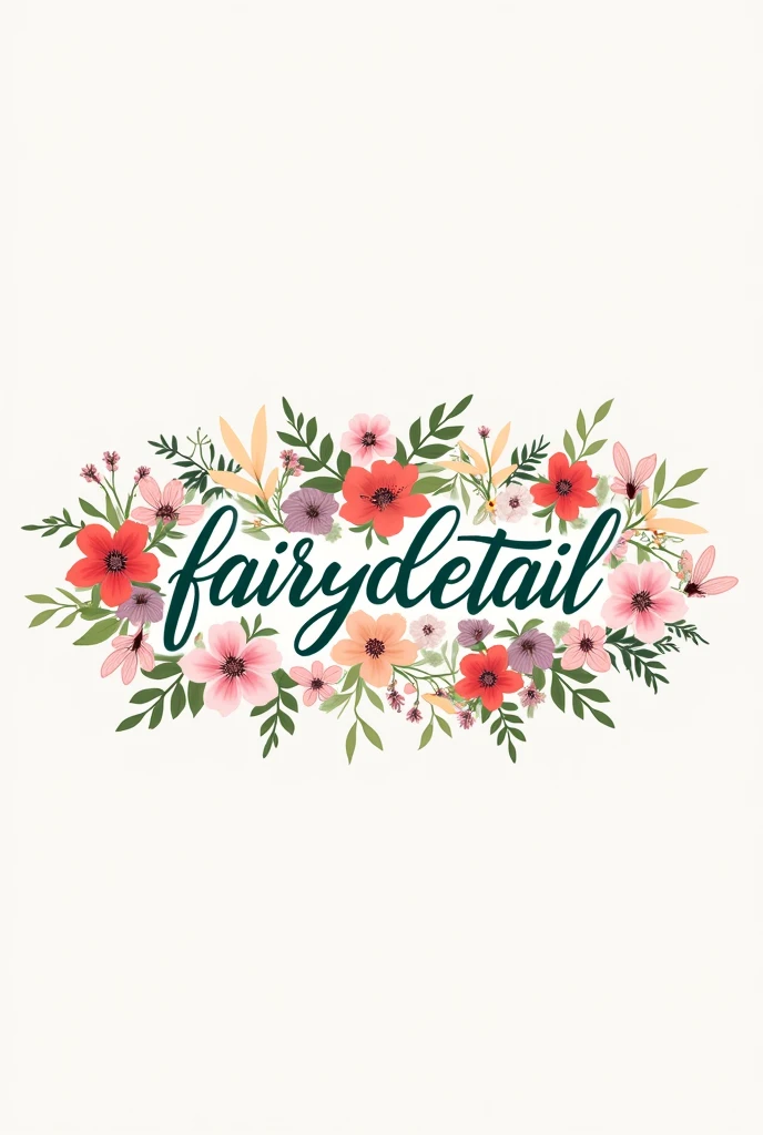 Uma logo escrita: fairydetail com flores