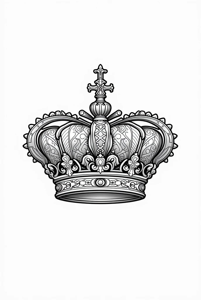 Create a picture of a crown as a coloring page with pattern