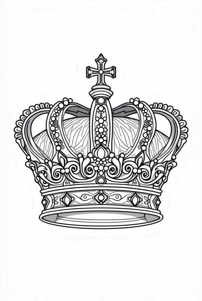 Create a picture of a crown as a coloring page with pattern