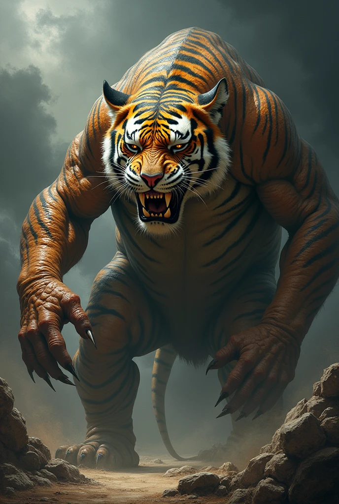 Snake mix tiger very big scary picture 