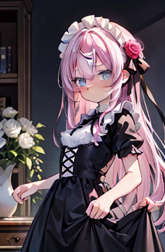 (((Highest quality))), ((Very detailed)), ((figure)), ((Disheveled Hair)), ((Frills)), (1 girl), (alone),
evaluation:Safety，
maid，
Black Dress，
maid服，
Sling，
Bush，
Teenage Girls，
Displaying the viewer，
Lock，
Lifted it himself，
evaluation:Safetyty，
Black Flower，
Black Rose，
Blue Flower，
Blue rose，
Camellia，
Command spells，
dress flower，
Floral decoration，
Tattoos all over the body，
petal，
Pink Flower，
Pink Roses，
Purple Flower，
Purple Rose，
rose petal，
Red spider lily，
Squiggly lines，
Tulips，
vase，
White flower，
White Rose，
Yellow Flower，
Yellow roses，