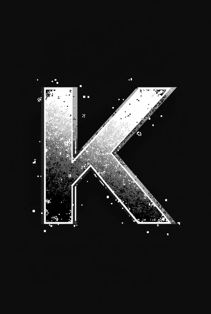 Generate a logo for my channel with the letter K looking like a game, black and white colors