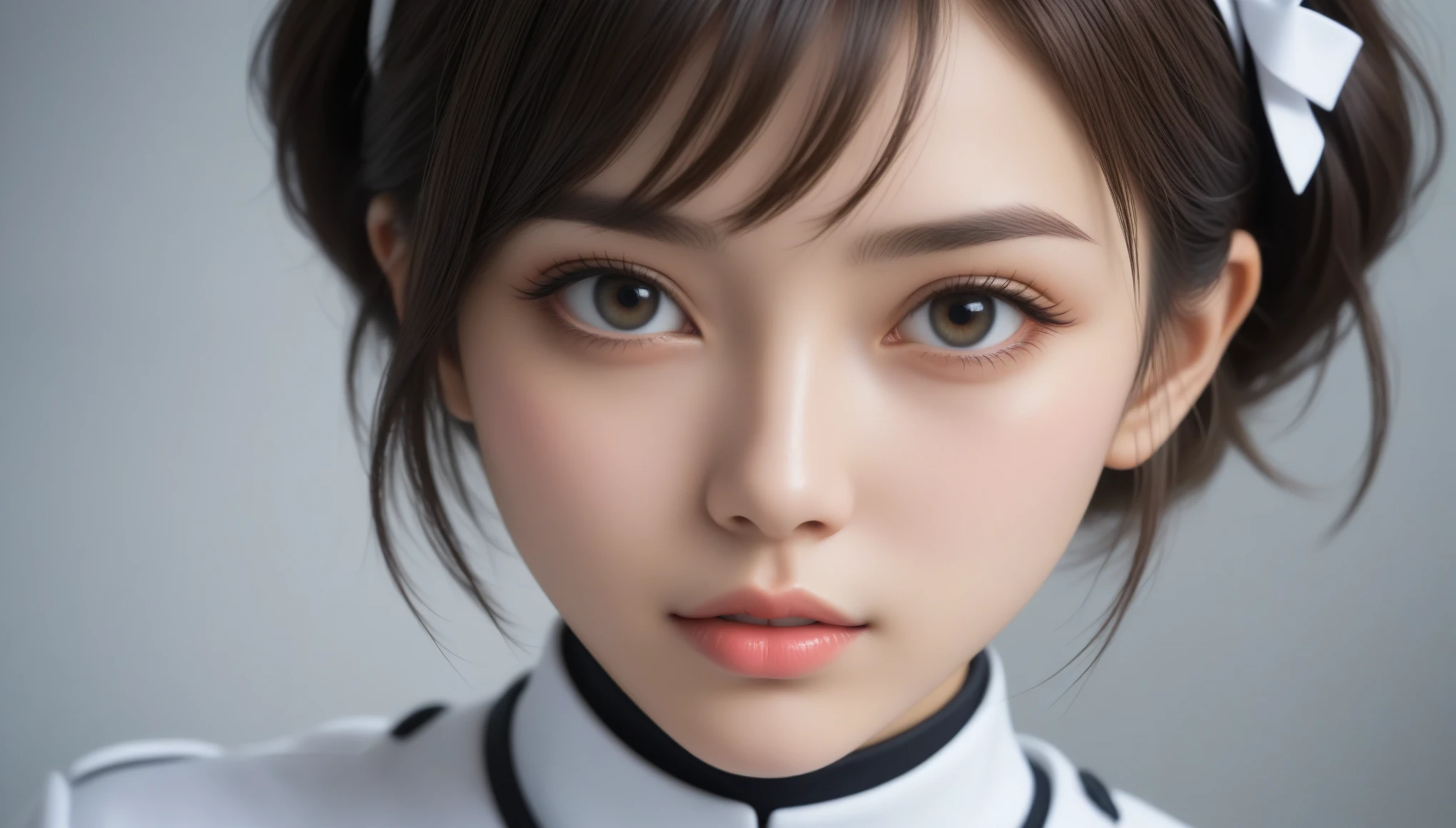8k, Ultra-high resolution, Highest quality, masterpiece, 三分割法によるphotograph,Surreal, photograph, 1 , (:1.3), cute, cute顔, 細部までBeautiful Eyes, 細かくdetailedに,masterpiece,One Girl:1.2,Japanese women,nurse,upper body,glaring,Black short hair,half updo,ID photo,(Futuristic nurse uniform:1.3),cyber punk,Medical Treatment Room,white collar,(Beautiful attention to detail),Subtle details, detailedな顔,anger,Attractive eyes,(ポートレートphotograph:1.4),(Photorealistic images:1.4),Fantasy art,(Beautiful Face:1.4),美しくAttractive eyes、Beautiful Eyes,Silver residue,(Tight waist:1.4)、(Beautiful with perfect body proportions:1.4),Pink Lips,profile,(((Ideal body type))),A-cup small breasts :2,、Portraiture:2、Perfect Anatomy、鮮明なdetailed、detailed,Fashion magazine cover,Thin lips,完璧でBeautiful Face ,完璧でcute顔, Skin with attention to detail, Perfect limbs、Narrow waist,Surreal,Light and shadow,spotlight