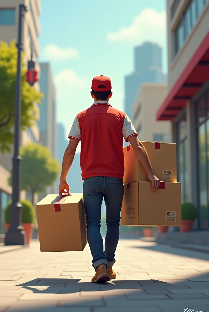 Van, person, picking up boxes, delivering, delivery’s, uniform 