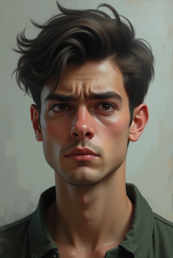 A worried  young man
