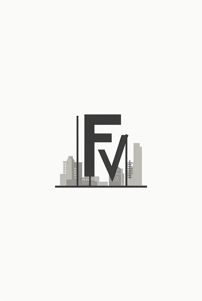 create a logo for an architectural firm made up of 2 architects, John Victor Santos Freitas and Enzio Kawan de Lima Vieira, with something that refers to architecture in the background, with the last name of the 2