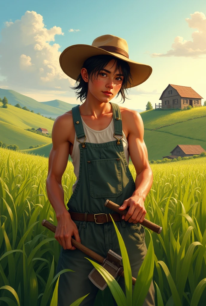 a hardworking young farmer