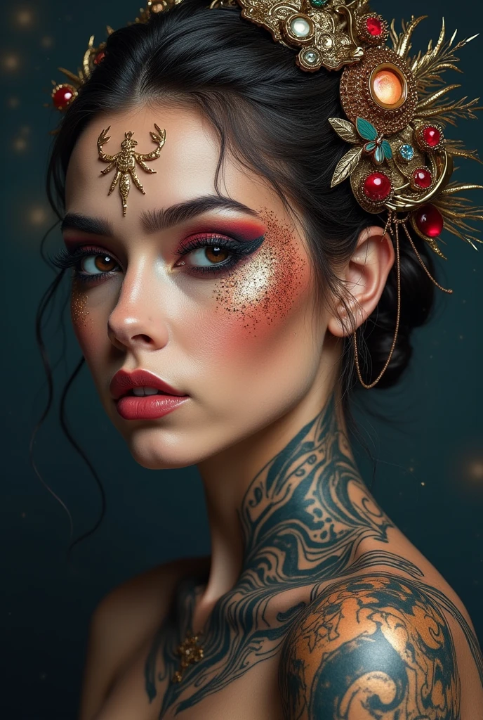 Tattoo design about make up and my zodiac sign scorpio