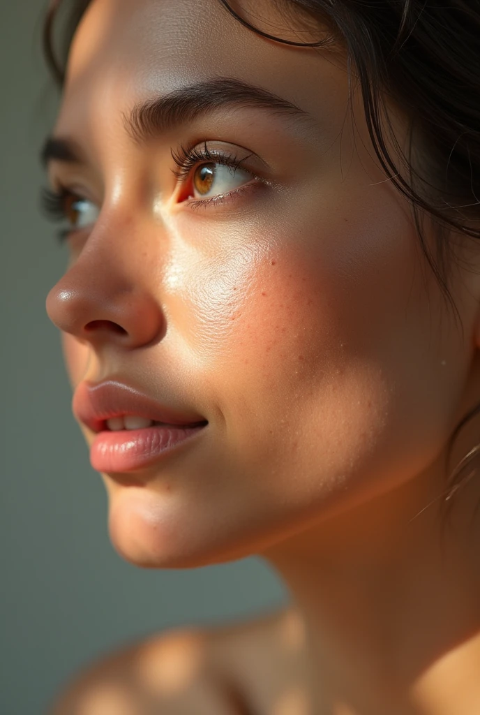 Ultra-realistic capture, Highly detailed, High resolution 16k close-up of human skin. Skin texture must be natural, With such detail that pores can be finely identified. Skin should look healthy, In a uniform tone. Use natural light and color