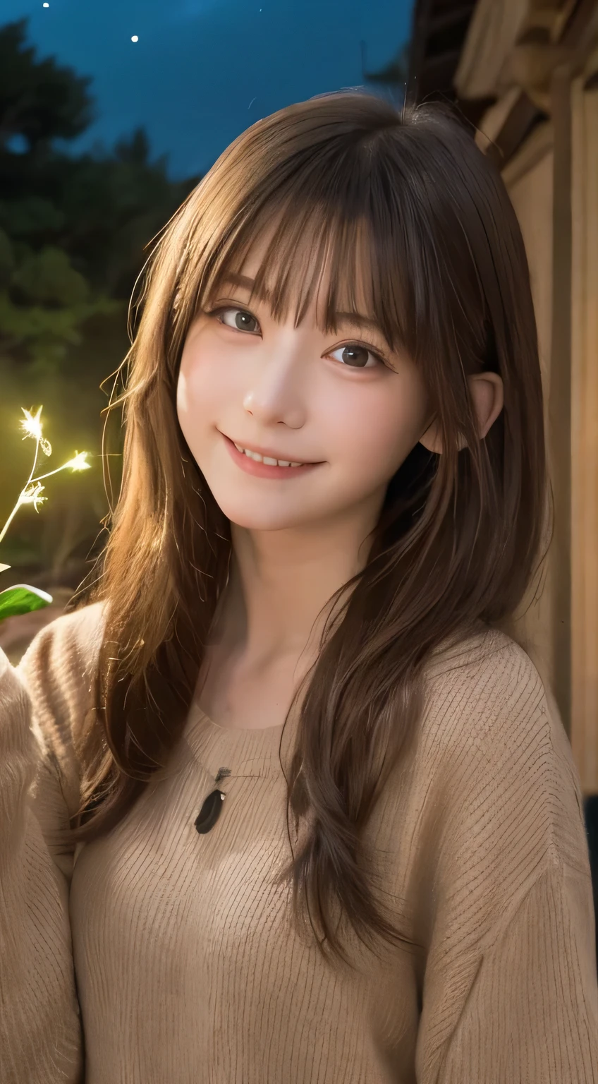 Best image quality (8k, High resolution, masterpiece: 1.2), Very detailed, Random Hairstyles, 2 woman, 

Extraordinary beautiful girl、Cute and beautiful face details、(Dealing with the Children_v1:0.008)、


score_9, score_8_upper, score_7_upper, 

situation: In the deep forest at night、Countless fireflies slowly fly up、Creating a curtain of light。A girl stops in the middle of the forest、Looking up at the view with shining eyes。In her hand she holds a small wooden lantern、The light mixes with the glow of the fireflies.。
landscape: It&#39;s dark in the forest、wood々A faint moonlight shines through the gaps、The light of the fireflies gives off a pale green aura.。The ground is covered with soft moss、Small white flowers bloom here and there。
Camera angle: From a firefly&#39;s perspective、The girl and the halo of fireflies are placed in the center.。


,Active stop temporarily ,
On her side、The thunder danced。
Focus on the upper waist


, Random cute poses ,Big eyes ,Puffy eyes ,  Heart pupil, blush  , Big shy smile , 
