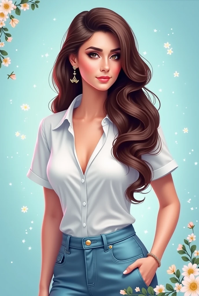 Make a facebook cover photo of a ms jawed Habib badkulla hair and beauty parlor in light blue background