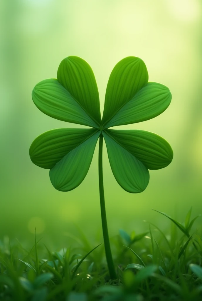 Four-leaf clover with leaves forming an X in the middle