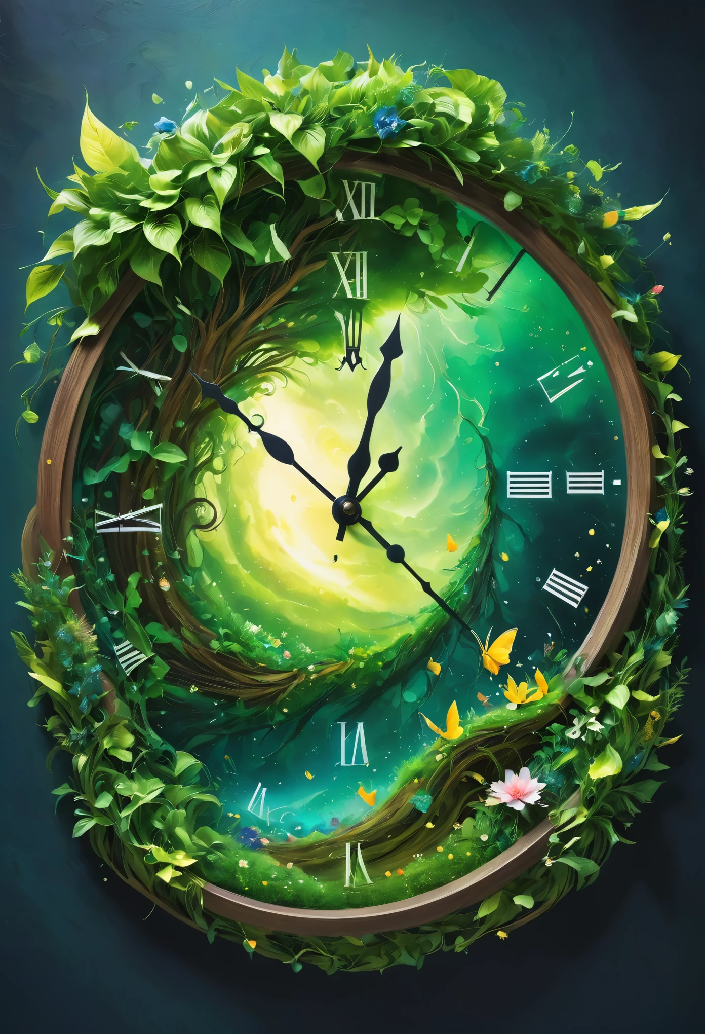 Surrealなイラスト, doorを開けて, 次元のdistortion, [[[An analog clock made from plants]]], (((Fairy:1.2, Flower storm, The wind is blowing strongly))), Creation of heaven and earth, distortion, Surreal, door:1.2, Energy swirls, (Highest quality:1.2, Very detailed, Attention to detail, Ultra-high resolution, masterpiece:1.4, Best aesthetics),
preparing 