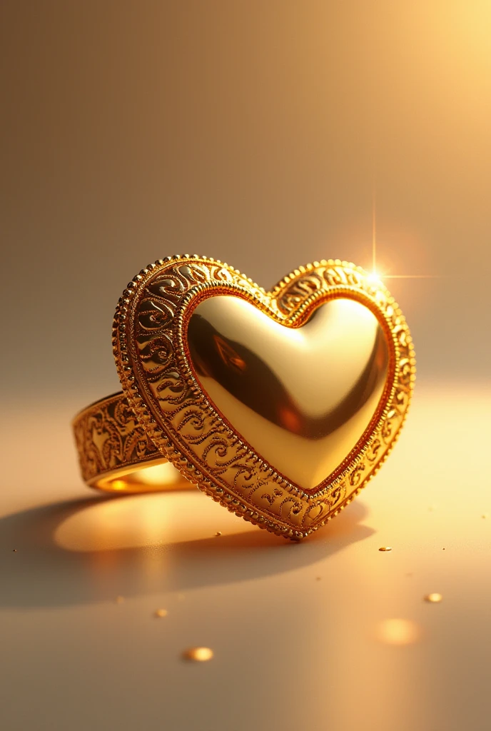 gold ring with heart symbol

