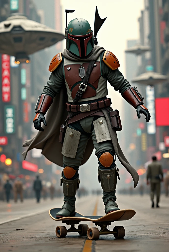 Mandaan on a skateboard、Star Wars、movie、Boba Fett
