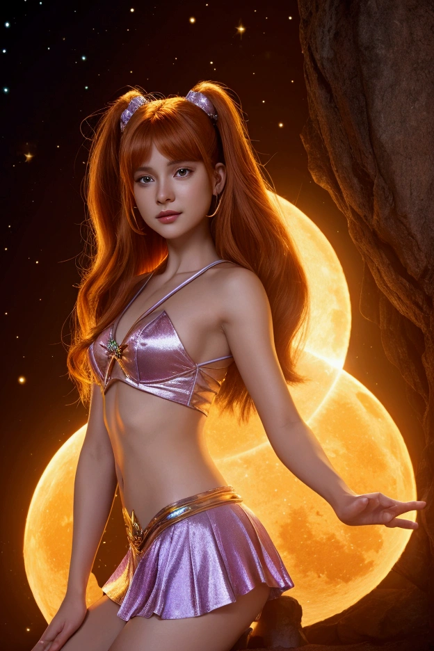 Stella from *Winx Club* is a dynamic character with a mix of traits. While she can be immature and selfish at times, her deep care for her friends balances her personality. Her fairy powers are derived from the Sun and the Moon, allowing her to wield light energy to create powerful blasts and balls of heat. Additionally, she can use light to illuminate herself in darkness, showcasing her radiant and versatile abilities. Stella's character embodies both the vibrant energy of the sun and the ethereal qualities of the moon, reflecting her complex and caring nature.