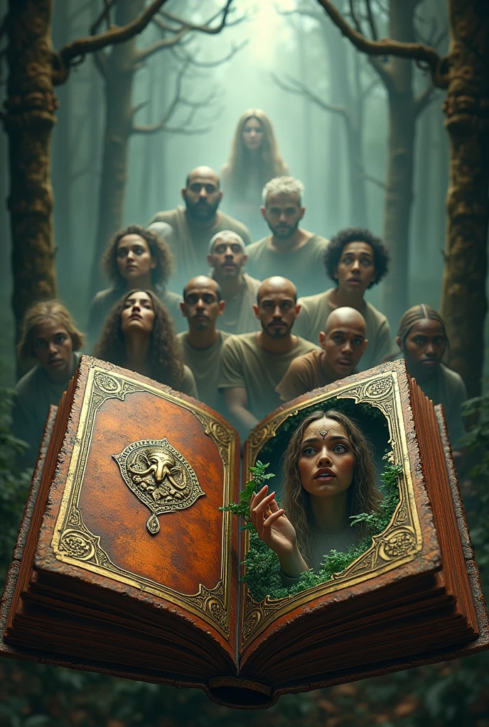 The book should be closed kept on the table and must have the image of lord Ganesha on it. The cover should be made of rusty copper with a golden shade.Now open the book and 10 people are trapped in it