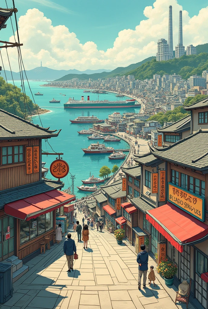 I need a model of a Toyota city seen from above,It must have a port,ramen shop and more stuff,that it looks more like a hand-drawn picture,Let's see some Toyota car factory