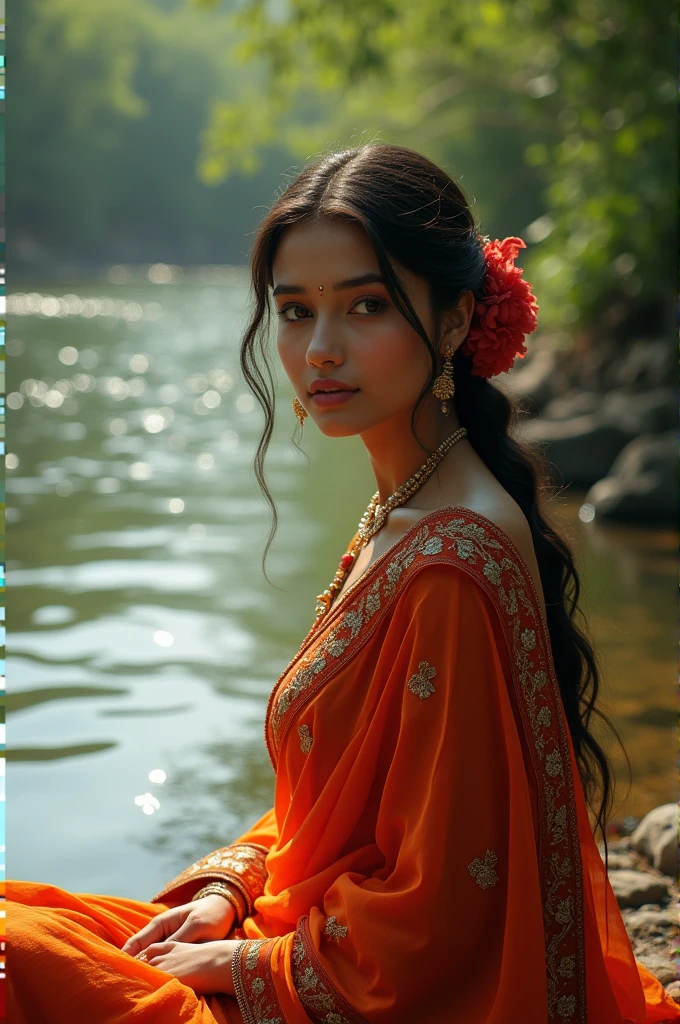 Hot indian girl at river side