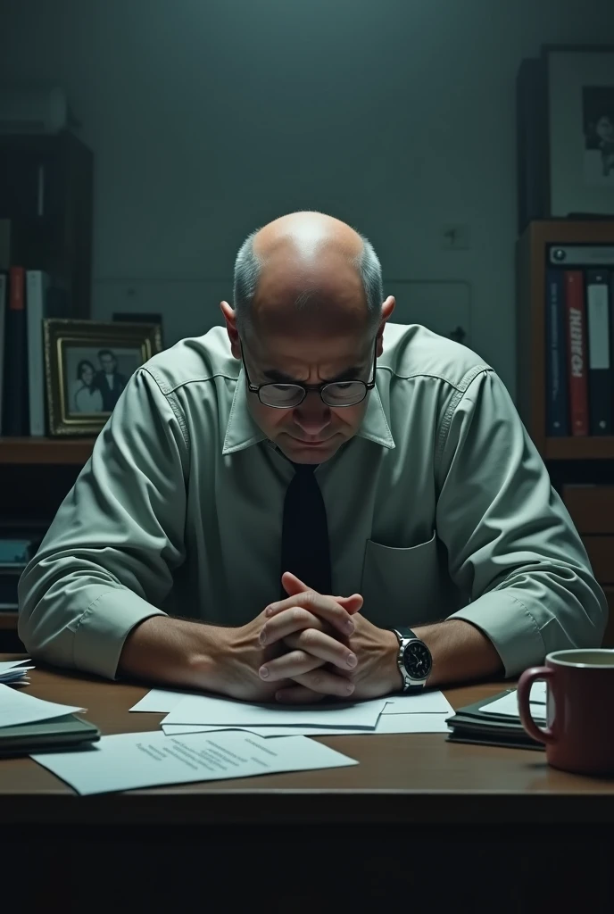 A  bachelor office worker sad