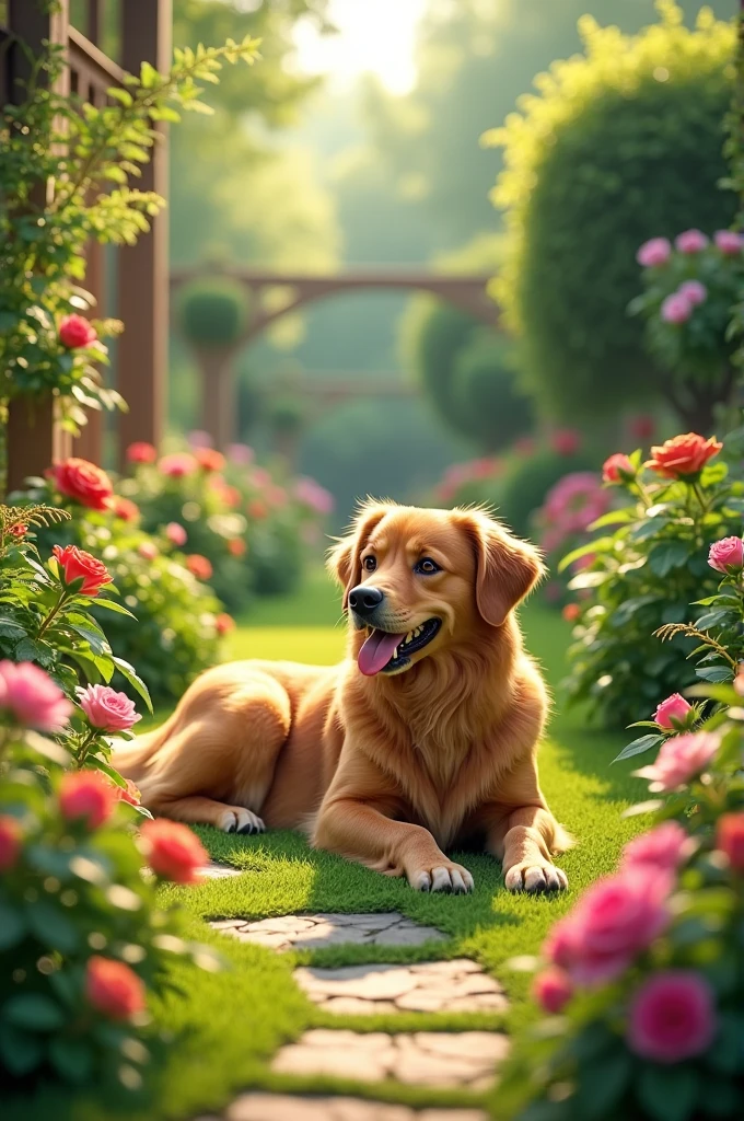 Dog in the garden