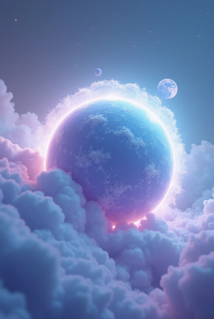 planet Mystical
the color: pastel blue, purple and shiny
fog ring on the planet