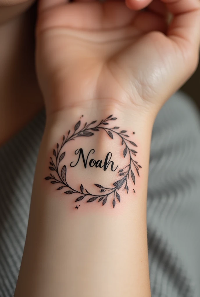 Tattoo in reference to a  named Noah