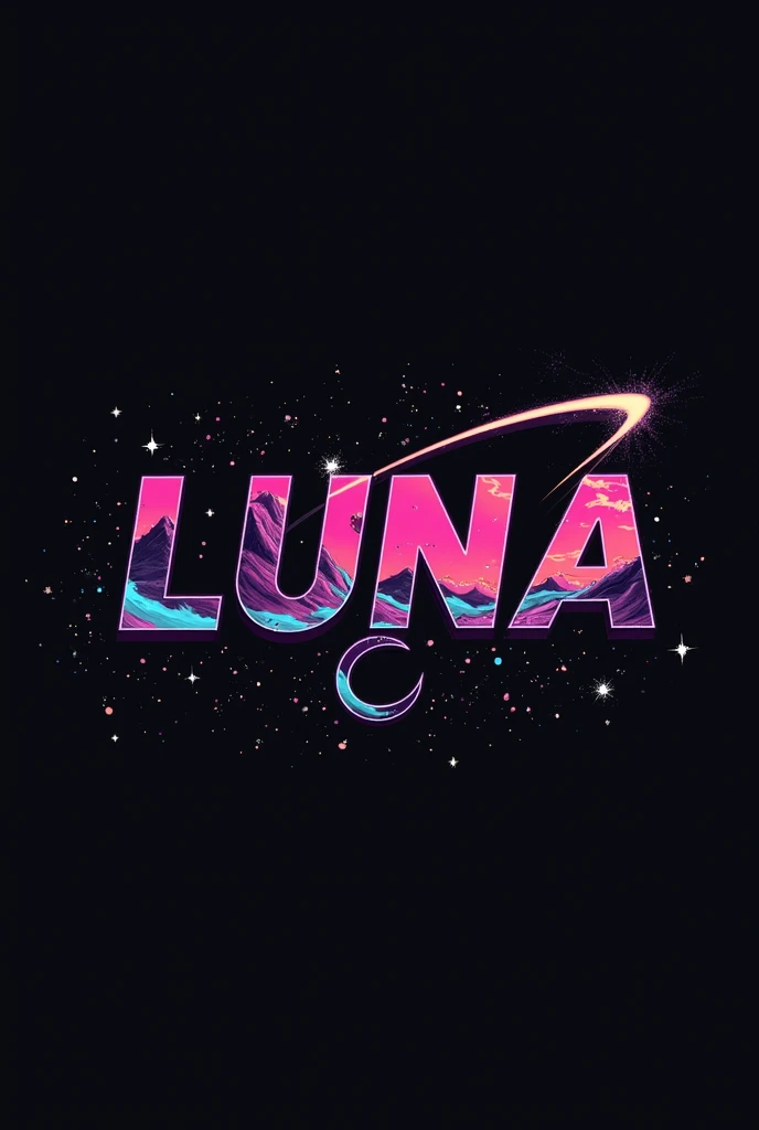 High resolution, Logo for Jdm cars, logo spelling swiftly “Luna” cool, Jdm theme, anime theme, Cyberpunk vibe name spelling, brand logo, logo for tshirt, brand logo “LUNA”, neon vibes, acid trip vibes, acid trip, shooting stars, acid trip inside “LUNA”, acid trip, hallucinations inside “LUNA”, Waves of hallucinations, splash, stars, space hallucinations, red space, space of the future, futuristic vibes hallucinations,