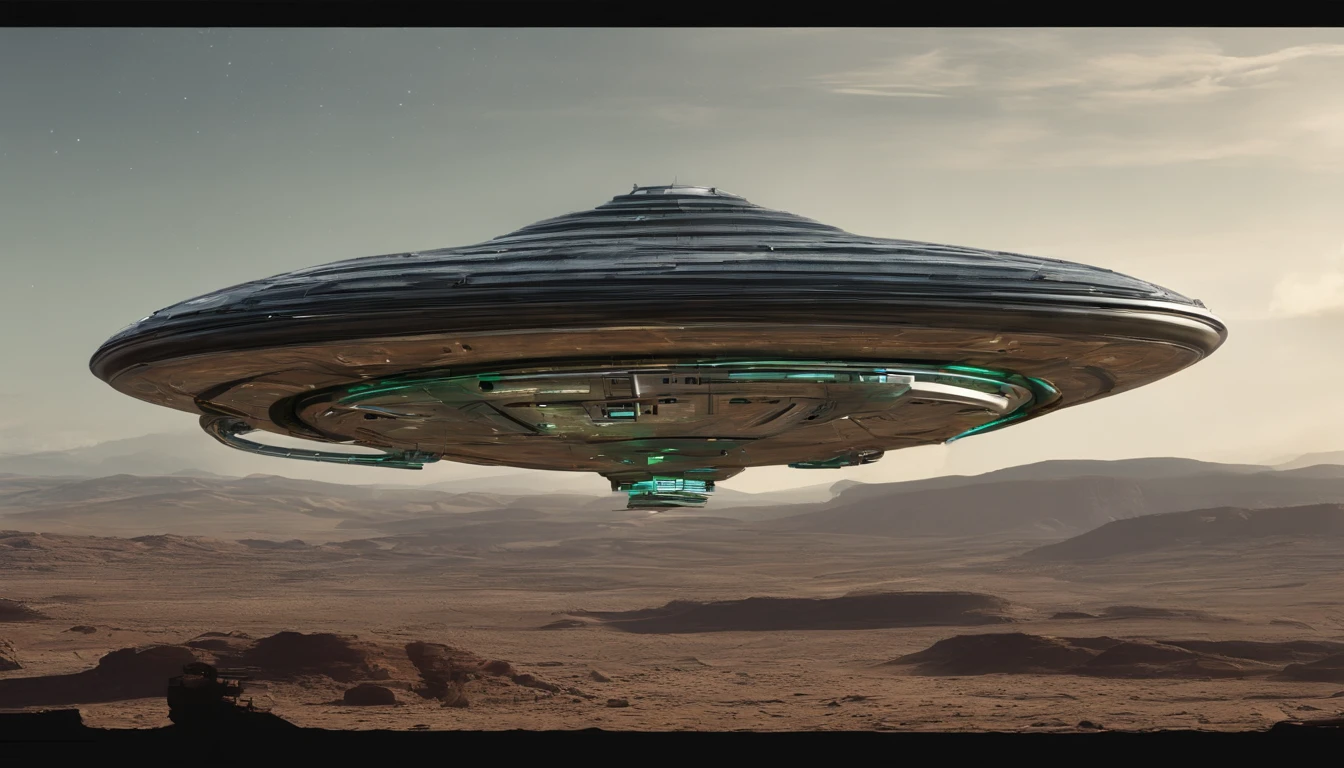 The styles of Judith Garfield and Reeves-Stevens Visualize a (((very large starship))) based on the shape of an infinity symbol, with a length of 144 feet and a diameter of 72 feet at its midsection. Two ((diamond crystal nacelles)) are evenly spaced above the back of the base of the ship. The body is designed like an aircraft carrier. A massive flat dish + a bubble-shaped metallic green 1974 Winnebago forms the bridge in its center, emulating styles of Ridley Scott and Issac Asimov. The ship is flying past Saturn.