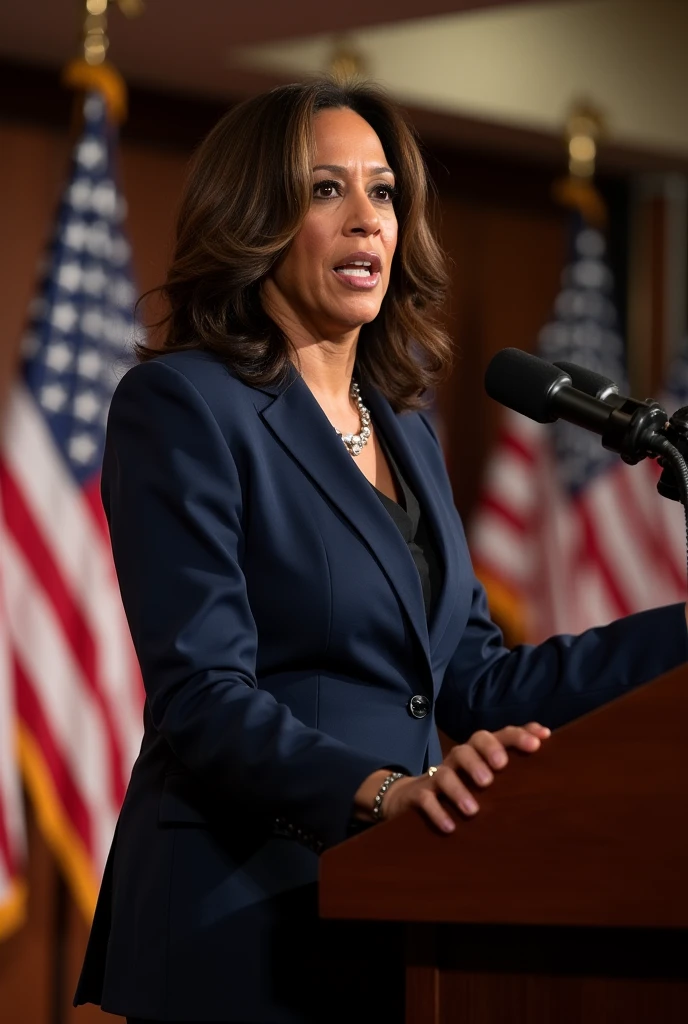 Kamala Harris is speaking of Trump