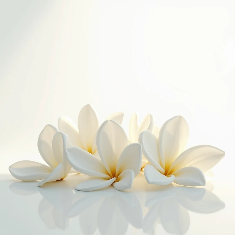 Pure white background，Gardenia flowers