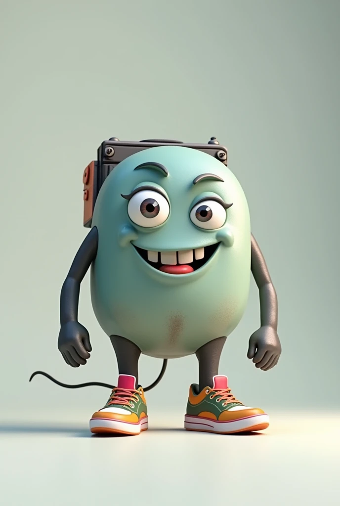 toner with arms and eyes and mouth and sneakers
