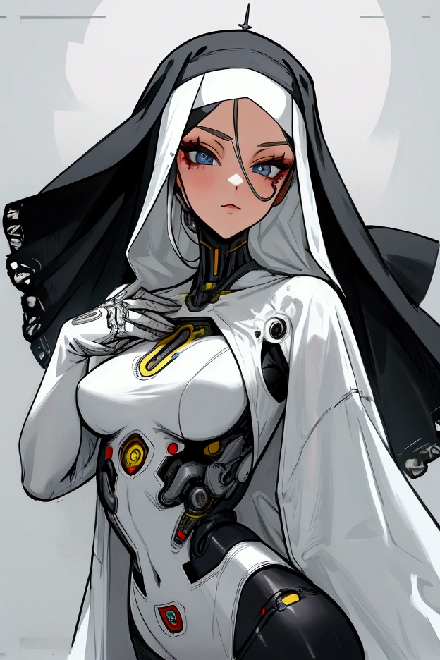 Cyborg woman in nun costume
