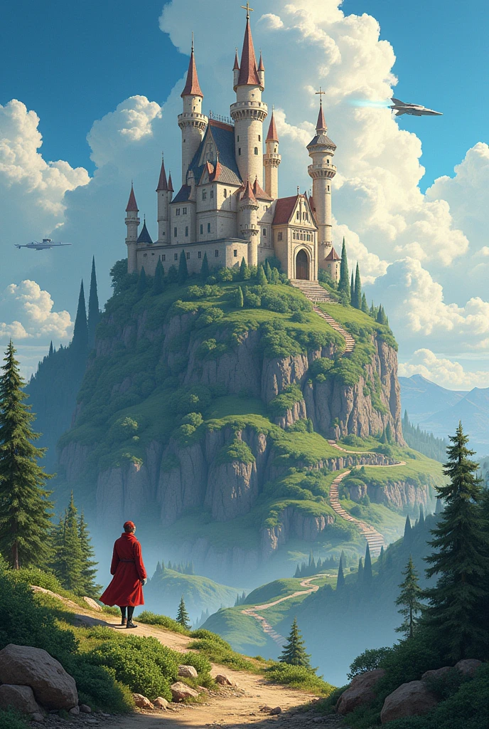 Imaginative Worlds: An illustration that blends various elements, like a castle, a forest, and a spaceship, representing the boundless realms of storytelling.