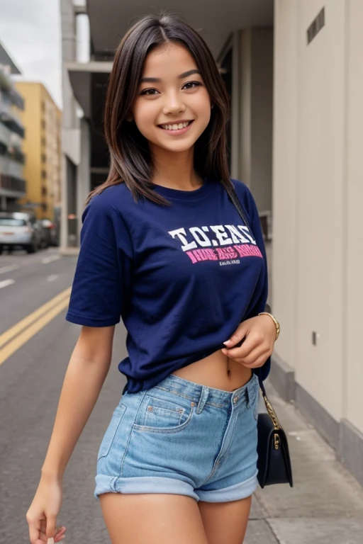 A cute smile girl with short outfit